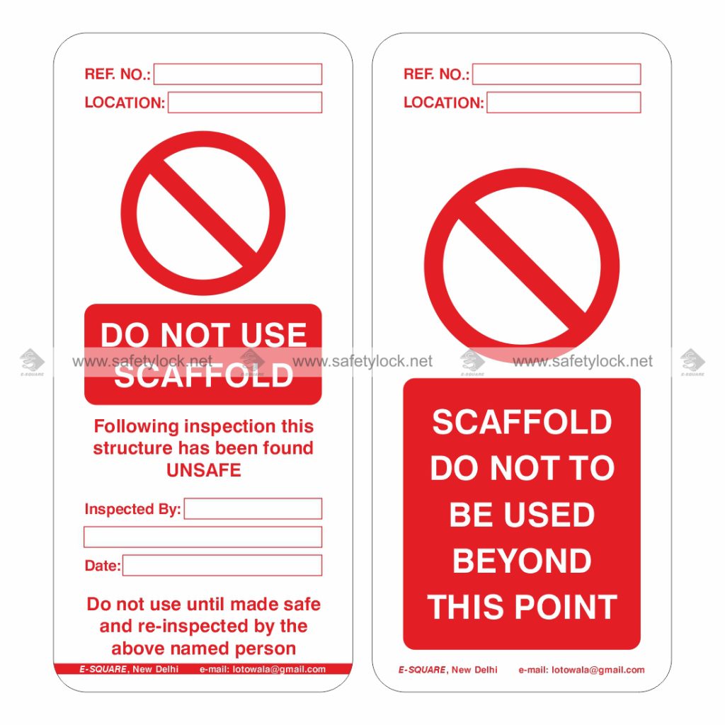 Red Color Scaffolding Tags - Warning Tag - E-Square