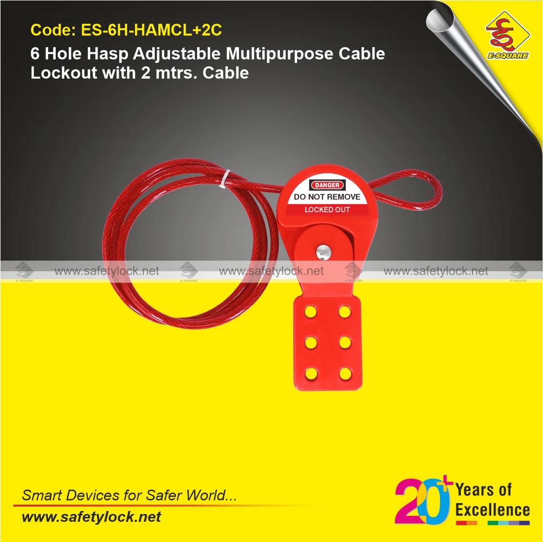 Hasp Type Adjustable Cable Lockout Tagout Device | E-Square