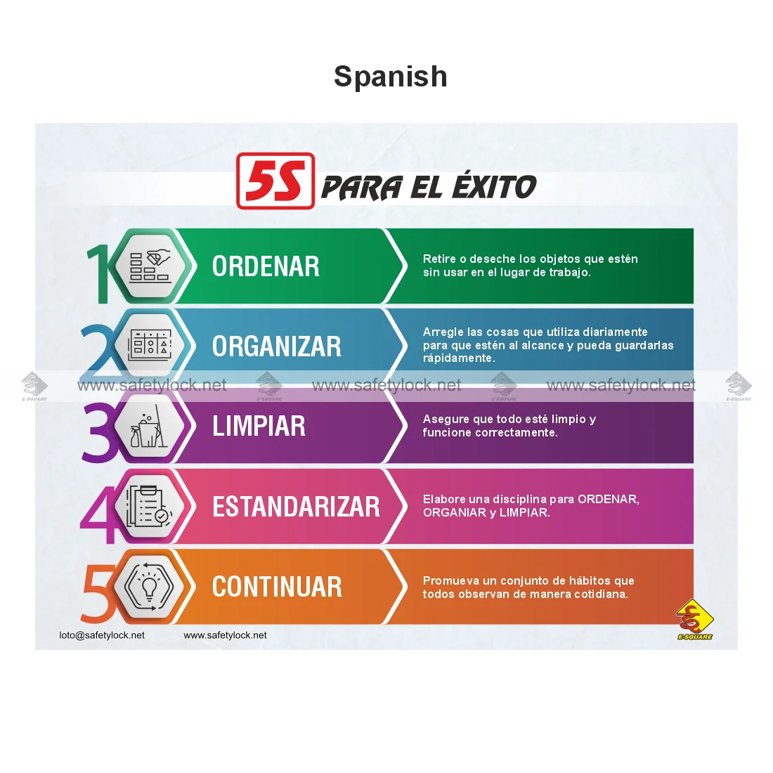 5s Poster - 5s PARA EL EXITO (Spanish) - E-Square